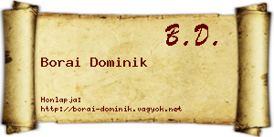 Borai Dominik névjegykártya